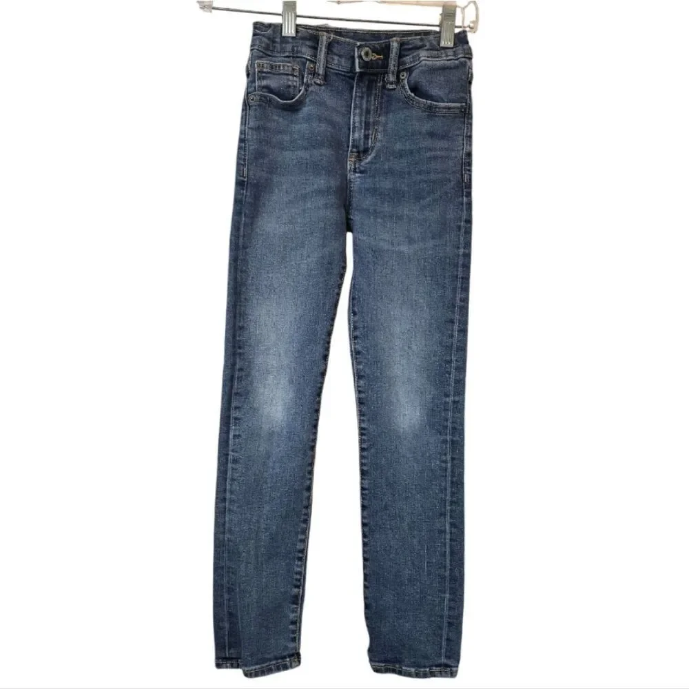 Old Navy Slim 360° Stretch Jeans Boys 10 Woodland Blue Denim Distressed Casual